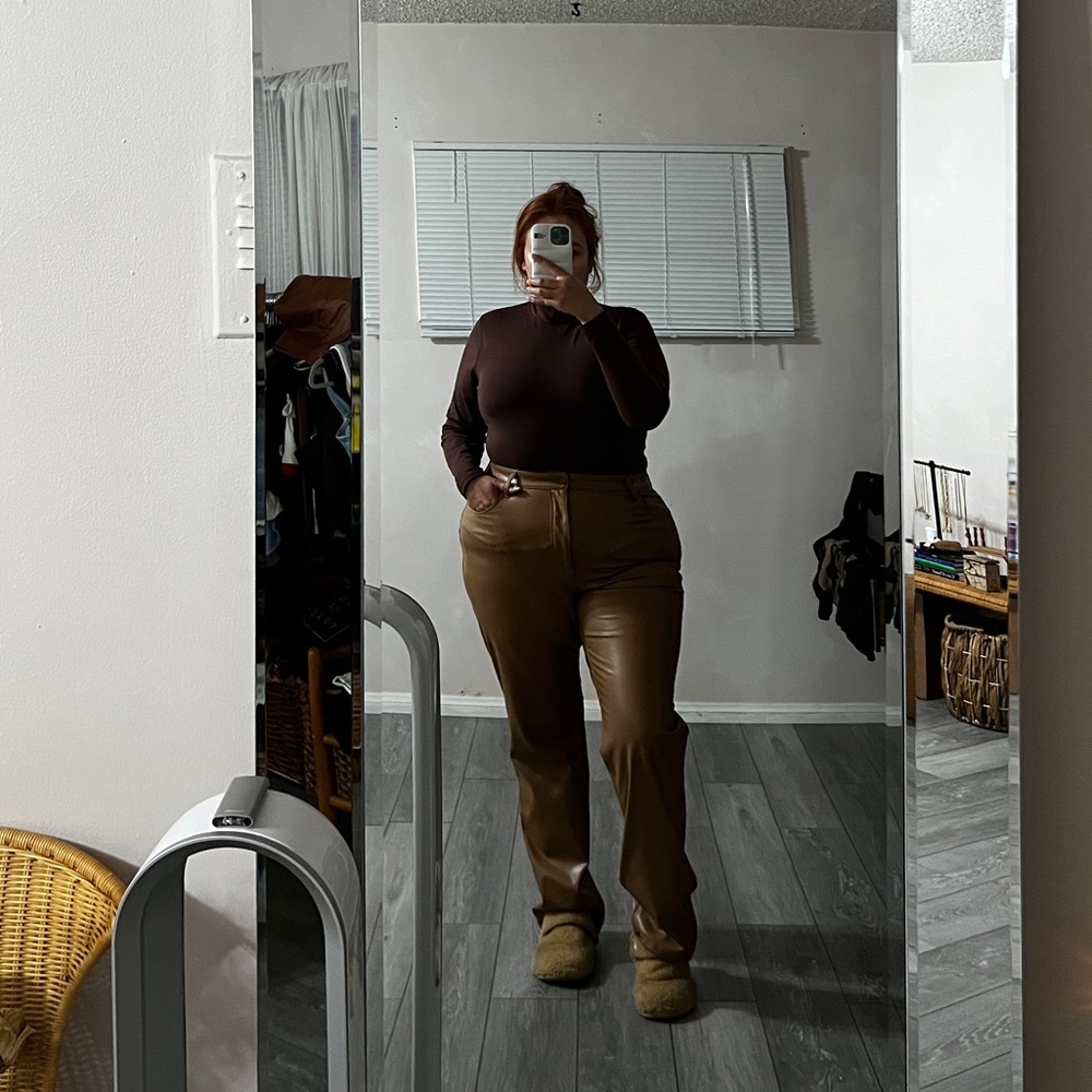Abercrombie Tan Leather Pants